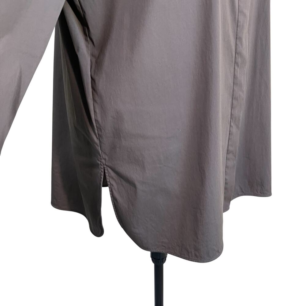 Lafayette 148 Womens XXL Taupe Brown Hip Length Button-Up Shirt Minimalist Clean - Picture 8 of 16
